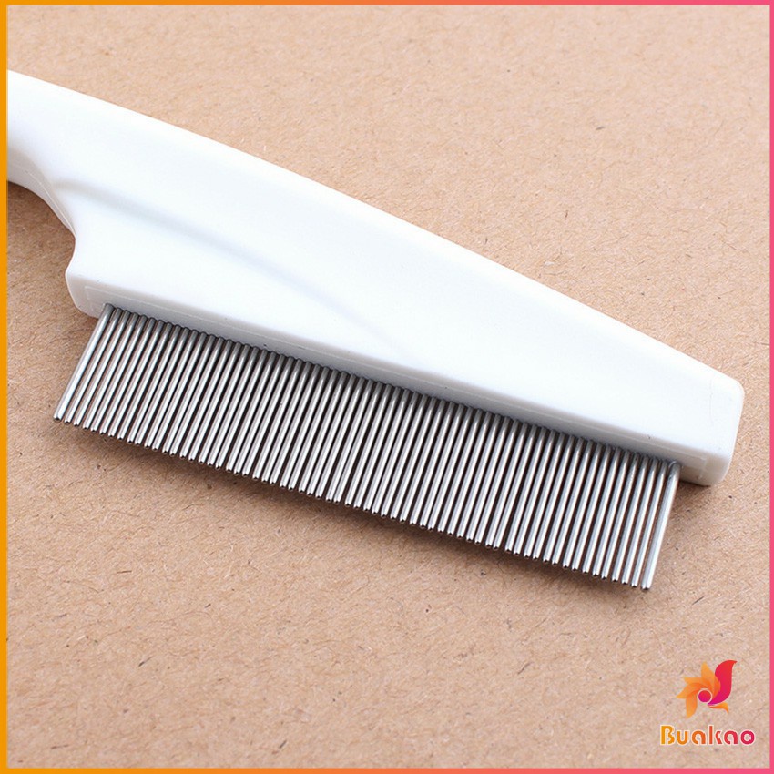 BUAKAO หวีสแตนเลส ด้ามจับพลาสติก สำหรับหวีขนสัตว์เลี้ยง Pet cleaning comb ราคา ถูกที่สุด ดีลบีเคเค แกลเลอรีภาพที่ 3