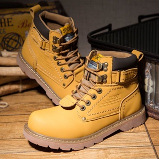 ☄Tooling Boots รองเท้าทำงานกลางแจ้ง High Top Martin Boots หนา Sole ทนต่อการสึกหรอ