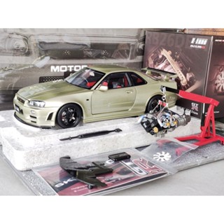 โมเดลรถR34 1/18 โมเดลรถ MH Model MotorHelix Skyline R34 GT-R Nismo Z-tune Nur spec 1:18  โมเดลรถR34ztue โมเดลรถR34nismo