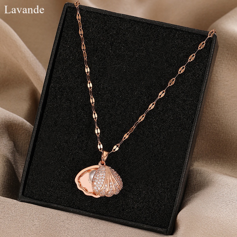 LAVINDE High-End Shell สร้อยคอมุกหญิงIns Niche