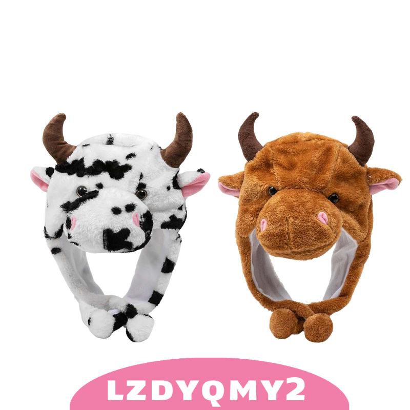 [Lzdyqmy2] หมวกบีนนี่วัวน่ารักผู้ใหญ่เด็กชุดแฟนซีหมวกฤดูหนาว ราคา ถูกที่สุด ดีลบีเคเค แกลเลอรีภาพที่ 9