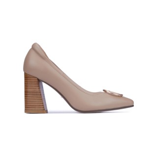 SHU CELEB HEELS 3.5" SIGNET ON RETRO - NUDE รองเท้าส้นสูง