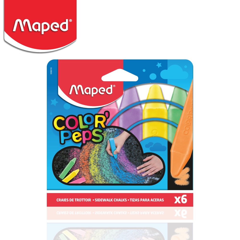 Maped (มาเพ็ด) ชอล์กสี แท่งใหญ่ Color'Peps 6 สี รหัส CO/936010