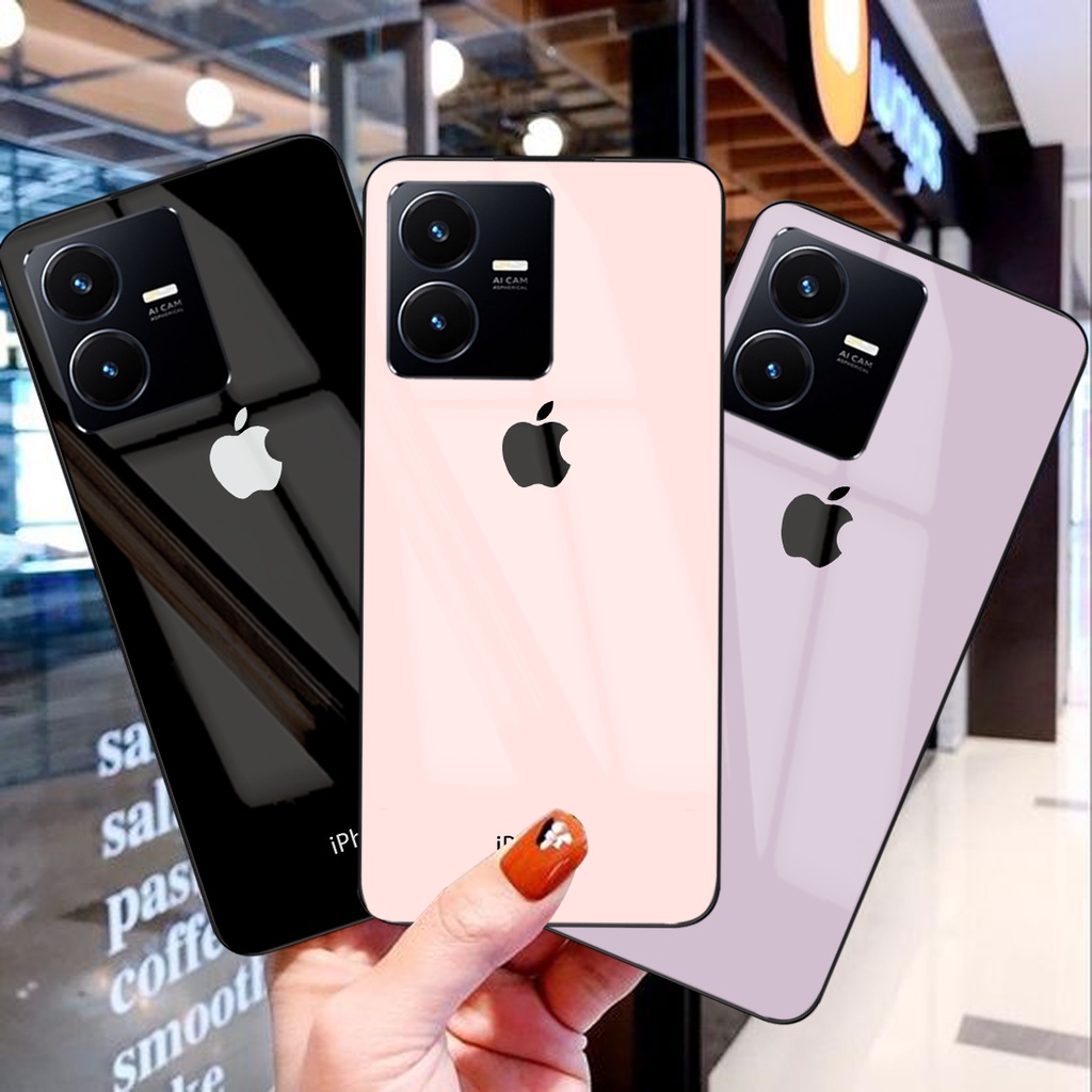 Softcase Glass Kaca [SF63] VIVO Y22/Y22S 2022 เคสโทรศัพท์มือถือล่าสุด - ตัวป้องกันโทรศัพท์มือถือ - อ