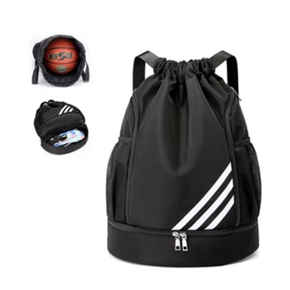 【มาใหม่】กระเป๋าเป้สไตล์เชือกที่มีความจุมากเหมาะสำหรับเก็บบาสเก็ตบอลและฟุตบอล