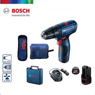 สว่านกระแทก BOSCH รุ่น GSB 120li (แบตเดี่ยว)+อุปกรณ์เสริม23ชิ้น / GSB 120li รุ่นกล่องผ้า (แบตเดี่ยว)+อุปกรณ์เสริม25ชิ้น