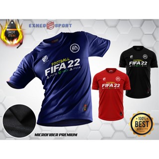 เสื้อยืด ไมโครไฟเบอร์ พิมพ์ลายกราฟฟิค EA Sport Football FIFA 2022 Baju Jersey สําหรับผู้ชาย