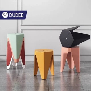 DUDEE เก้าอี้พลาสติกเหลี่ยม รุ่น DD93 เก้าอี้ไร้พนักพิง พลาสติกขึ้นรูป เม็ดพลาสติก PP เกรด A สินค้าพร้อมจัดส่ง