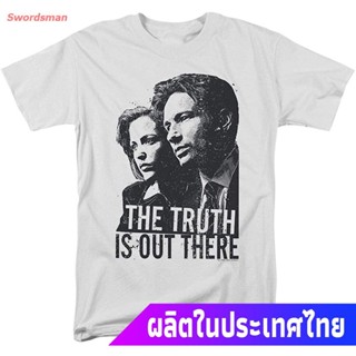 Tee เสื้อวินเทจผญ เสื้อยืดแขนสั้น The X-Files Truth Is Out There T Shirt &amp; Stickers Sports T-shirt