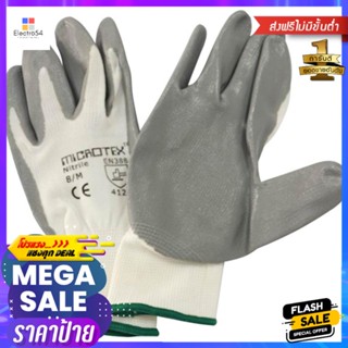 ถุงมือถักเคลือบไนไตร MICROTEX สีขาวNITRILE-COATED GLOVES MICROTEX WHITE