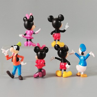 ตุ๊กตาฟิกเกอร์ Disney Mickey House Minnie Diy สําหรับตกแต่งฉาก 6 ชิ้น