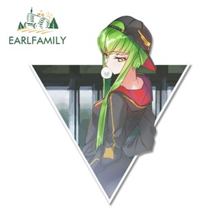 Earlfamily สติกเกอร์ ลายอนิเมะ Code Geass C.C กันรอยขีดข่วน ขนาด 13 ซม. x 11.3 ซม. สําหรับติดตกแต่งรถยนต์ หมวกกันน็อค DIY