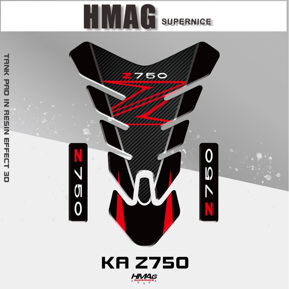 Motorcycle 3D Z 750 Logo Gas Fuel Tank Cover Protector Pad Sticker Carbon Fiber For  Z750