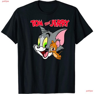 น่ารักคนอ้วนpofrjes ไตล์เกาหลี เสื้อยืดแฟชั่นเกาหลีสำ Tom And Jerry Simple Portrait Logo T-Shirt หรับผู้ชายและผู้หญิง ภา