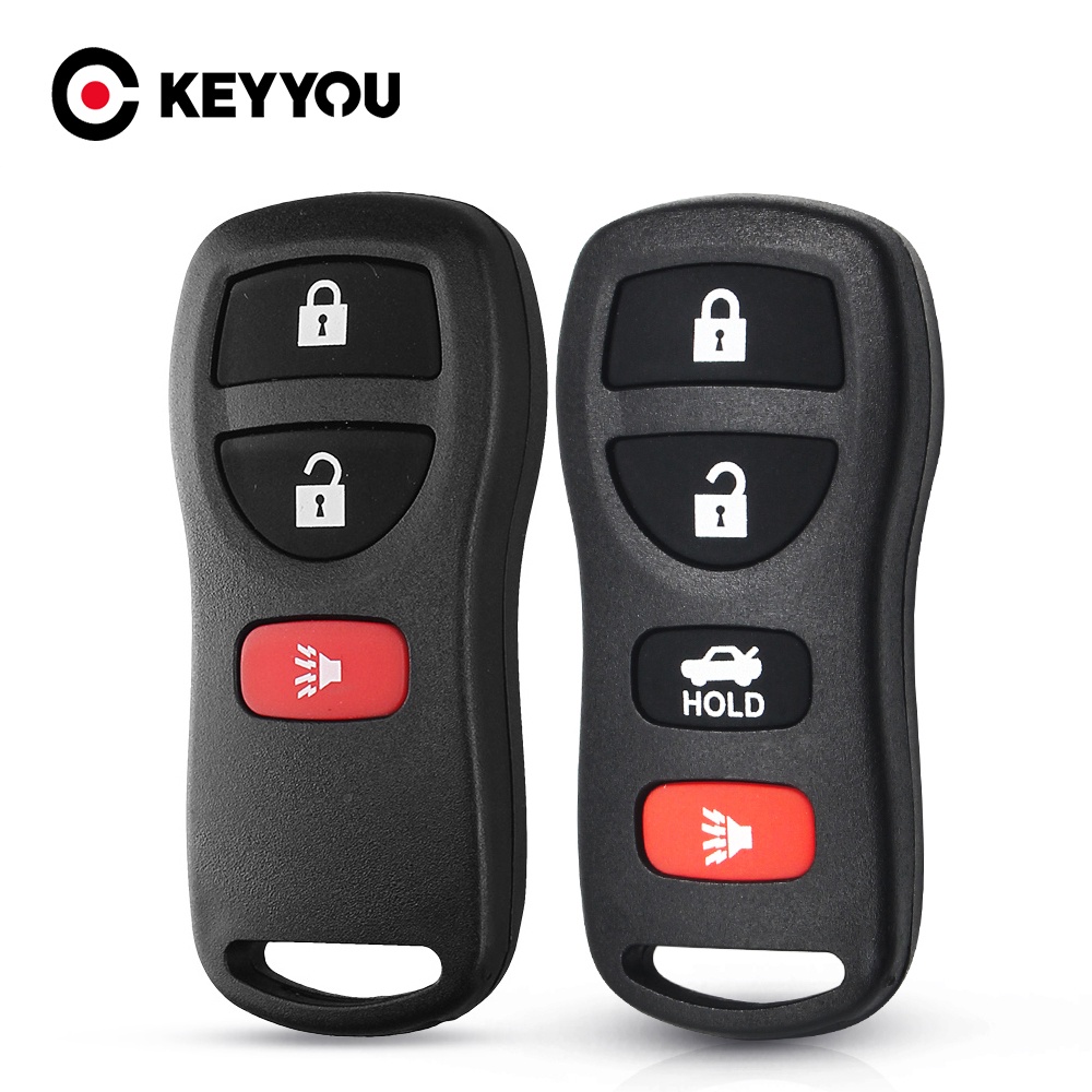 Keyyou เคสรีโมตกุญแจรถยนต์ 3/4 ปุ่ม สําหรับ NISSAN Pathfinder Titan Versa Maxima Frontier Xterra Murano INFINITI