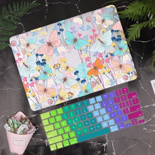 เคส ลายผีเสื้อ สําหรับ compatible for MacBook case Air 15 A2941 M2 2023 Pro 14 A2779 A2780 Pro 16 A2485 A2141 Pro 15 A1707 A1990 A1398 Retina Air 13 A2179 A2337 A1932 A1466 A1369