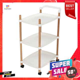 ชั้นวางของ 3 ชั้น มีล้อ STACKO FOREST 47x31x80 ซม. สีขาว3-TIER UTILITY CART STACKO FOREST 47X31X80CM WHITE