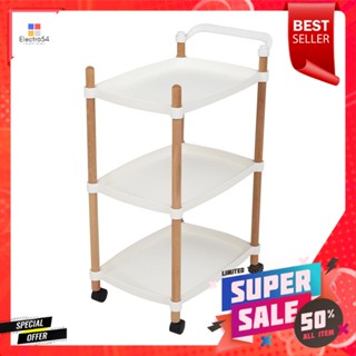 ชั้นวางของ 3 ชั้น มีล้อ STACKO FOREST 47x31x80 ซม. สีขาว3-TIER UTILITY CART STACKO FOREST 47X31X80CM WHITE