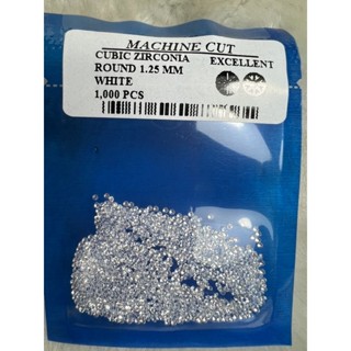 CZ Cubic zirconia Round 1.25mm Excellent Arrow Star Machine Cutting.