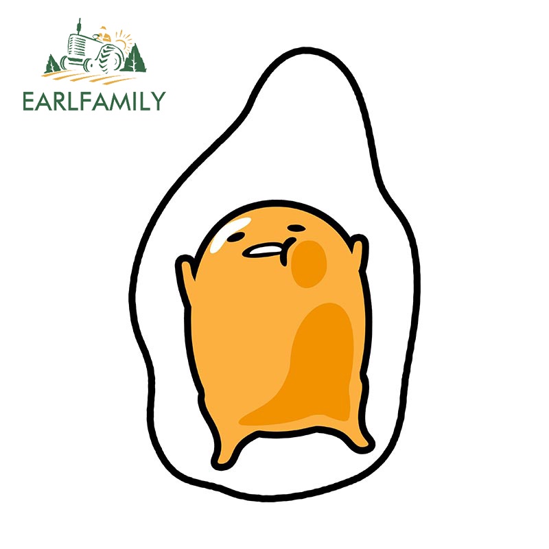 Earlfamily สติกเกอร์ไวนิล ลายการ์ตูน Gudetama the lazy egg ขนาด 13 ซม. x 8.3 ซม. สําหรับตกแต่งแล็ปท็