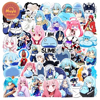 Muya สติกเกอร์ไวนิล ลายอนิเมะ That Time I Got Reincarnated as a Slime กันน้ํา สําหรับติดตกแต่ง 50 ชิ้น