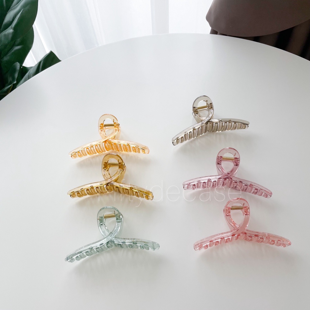 กิ๊บหนีบผมแบบเกลียว สีใสคริสตัล สไตล์เกาหลี พร้อมส่งจากไทย !!!