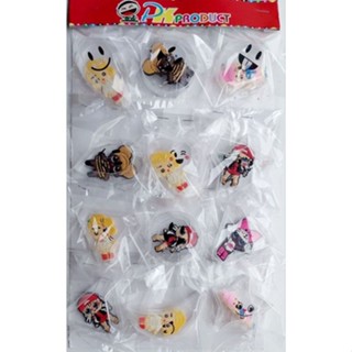 ตลับใสใส่ตุ๊กตาการ์ตูน12ชิ้น/เซ็ท