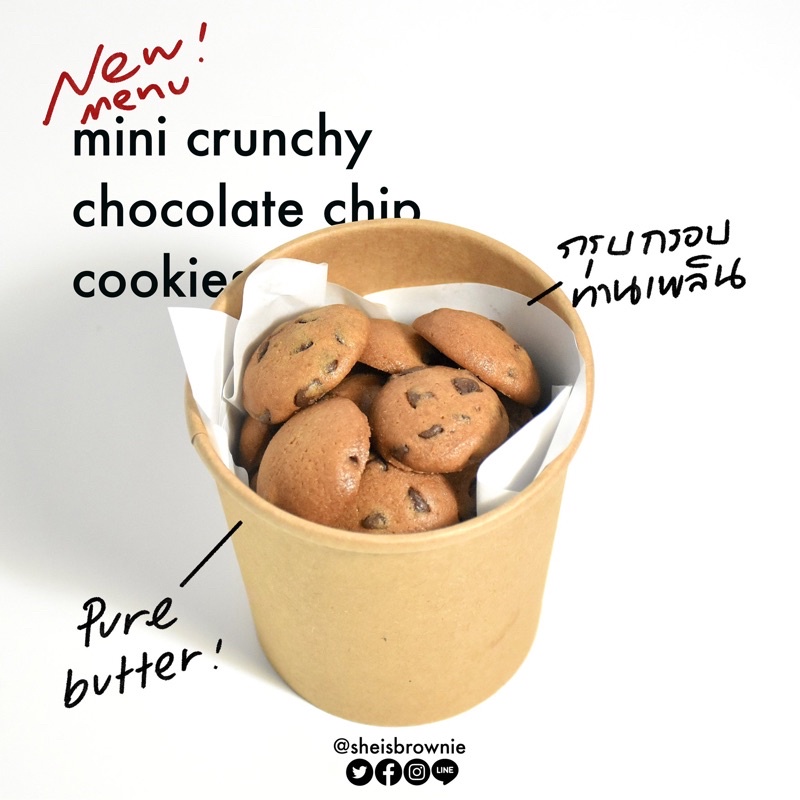 มินิคุกกี้ช็อกโกแลตชิพ(รอบส่ง3/6/69)‼️หวานอยู่สำหรับสายหวานน้อย‼️/mini chocolate chip cookie