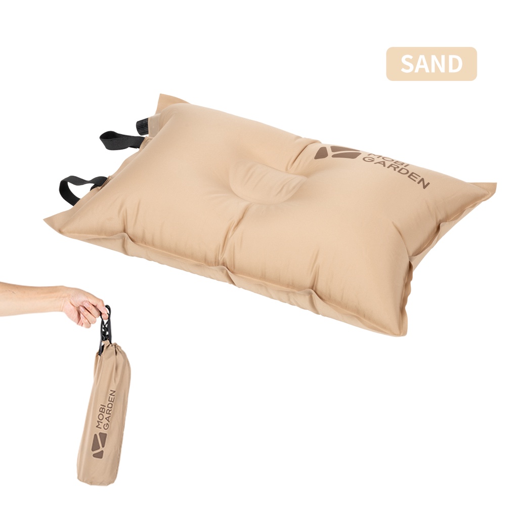 MOBI GARDEN หมอนเป่าลมอัตโนมัติ ฟองน้ํา เบาพิเศษ สะดวกสบาย แบบพกพา สําหรับตั้งแคมป์ เดินทาง กลางแจ้ง - รูปที่ 4