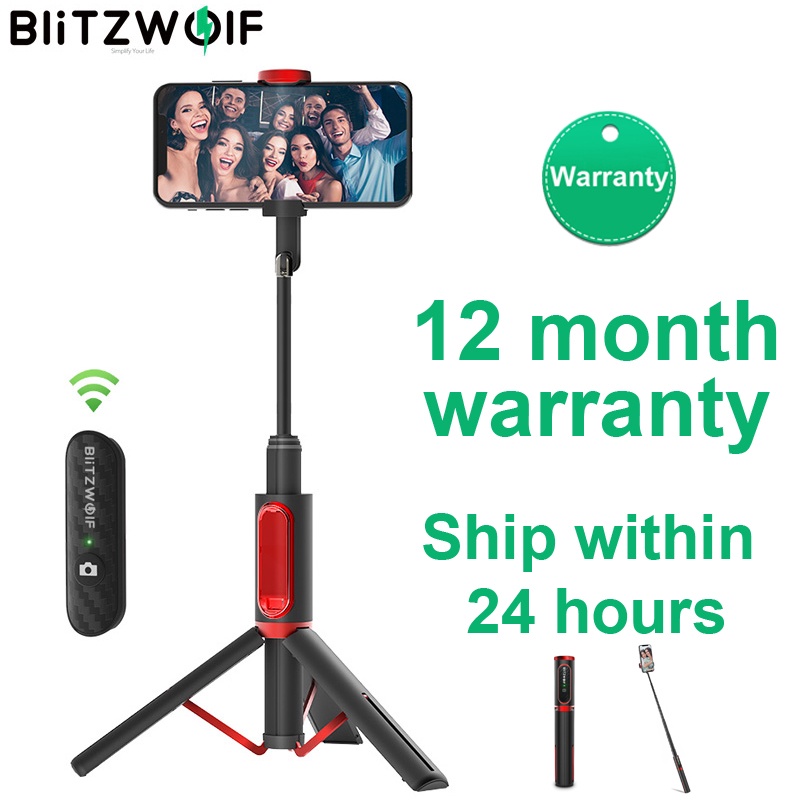 BlitzWolf BW-BS10 Portable bluetooth-compatible Selfie Stick with Tripod Extendable Foldable Monopod for iPhone 11 X for