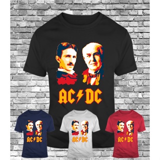 Tee เสื้อวันพีช เสื้อเบลาส์ - ของขวัญที Ac Dc Nikola เทสลาไฟฟ้าโทมัสเอดิสันเสื้อยืดตลกเทสลาตรอน