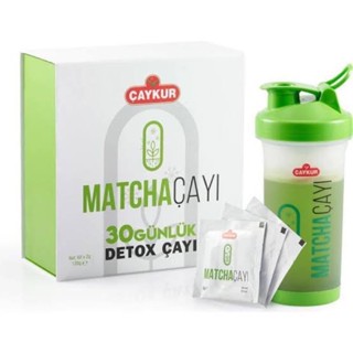 Caykur Matcha Tea Detox 120 Gr. (30-Day Detox Tea) / ชาเขียวสำหรับ Detox เซ็ท 30 วัน พร้อมแก้วเช็ค