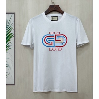 Tee เสื้อแฟชั่นผญ sexy - Gucc1 2022 ฤดูร้อนผู้ชายใหม่จดหมายวงโคจรพิมพ์คอกลมเสื้อยืดแขนสั้น S-4XL