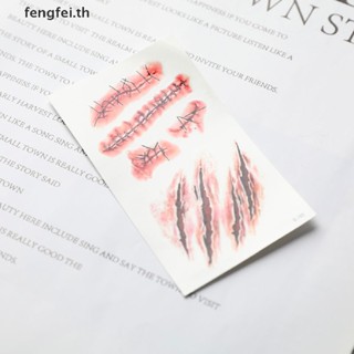 Fengfei สติกเกอร์รอยสักชั่วคราว ลายฮาโลวีน เรืองแสง กันน้ํา สําหรับใบหน้า