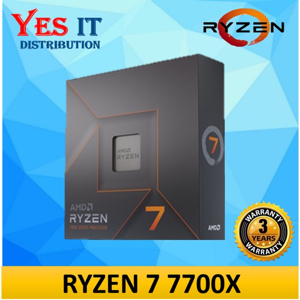 AMD Ryzen 7 7700 / 7700X 4.5GHz 8 Cores 16 Thread AM5 โปรเซสเซอร์ CPU เดสก์ท็อป