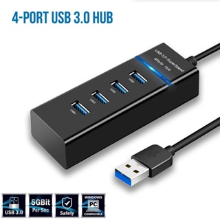 ฮับแยก USB 3.0 ความเร็วสูง 4 พอร์ต / ฮับขยาย USB ถ่ายโอนข้อมูลอย่างรวดเร็ว / เข้ากันได้กับ Windows PC, Surface Pro, แล็ป