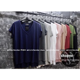 เสื้อยืดคอวี งานป้ายtopshop เสื้อแฟชั่นผู้หญิง