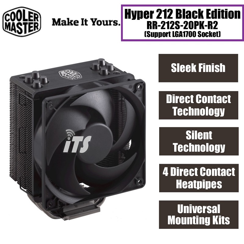 Cooler Master Hyper 212 Black Edition พัดลมระบายความร้อน CPU (รองรับ LGA1700)