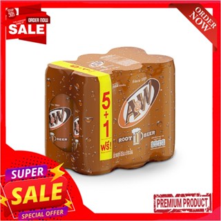 เอแอนด์ดับบลิวรูทเบียร์กระป๋อง 325มล.X6A+W ROOT BEER 325ML.X6