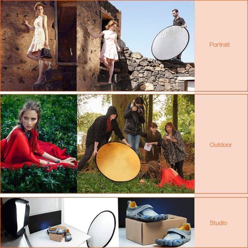 แผ่นสะท้อนแสงการถ่ายภาพทรงกลมแบบพับได้ 5 in 1 รีเฟล็กซ์(Reflector) พร้อมซองใส่