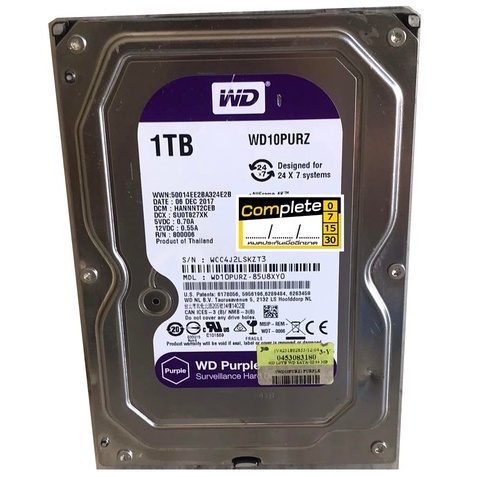 HDD-WD-Purple-1TB-8TB-SATA3-(สำหรับกล้องวงจรปิด/คอมพิวเตอร์ตั้งโต๊ะ)