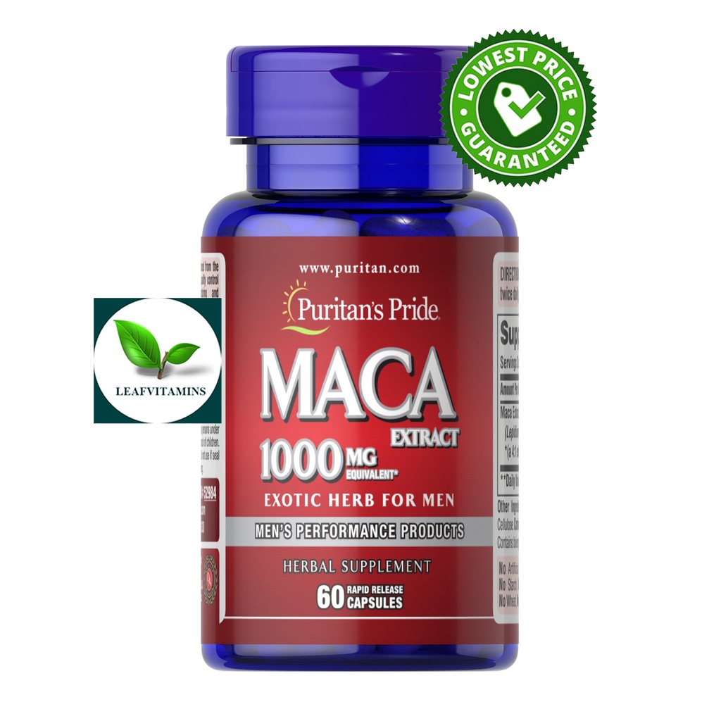 Puritan's Pride Maca 1000 mg Exotic Herb for Men / 60 Rapid Release Capsules