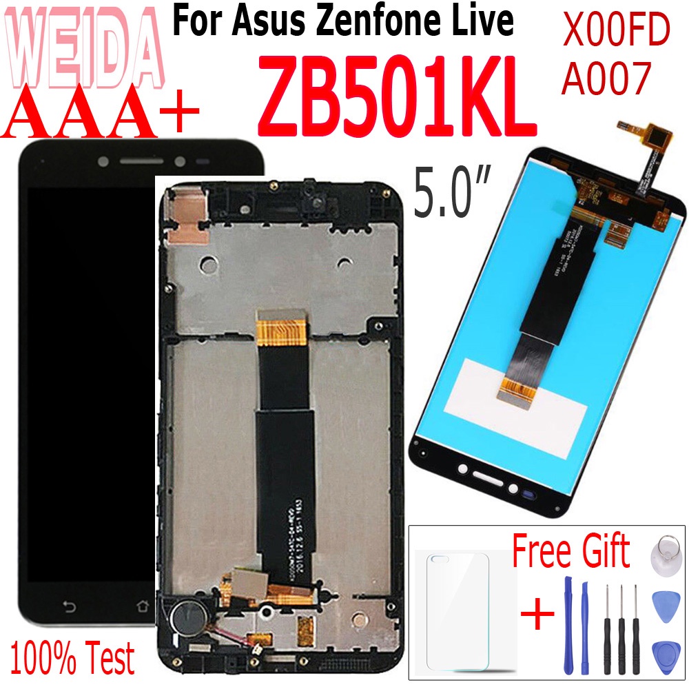 WEIDA 5.0" For Asus ZenFone Live ZB501KL X00FD A007 LCD screen display with Frame touch panel digiti