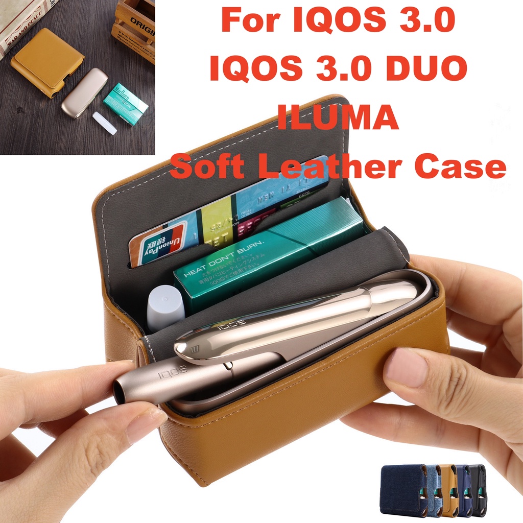 [Ship Today] IQO เคสหนังนิ่ม ฝาพับ พร้อมช่องใส่บัตร อเนกประสงค์ สําหรับ IQOS 3.0 IQOS 3.0 DUO ILUMA