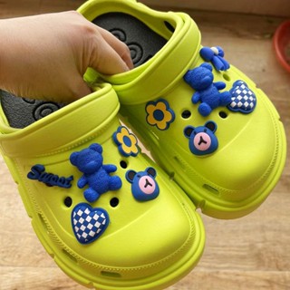 Croc Jibz Klein กระดุม สีฟ้า สําหรับรองเท้า DIY