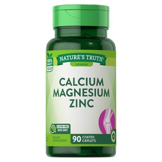 Nature’s Truth , Calcium Magnesium Zinc , 90 เม็ด, เนเจอร์ทรูทร์, Nature Truth , แคลเซี่ยม แมกนีเซียม ซิงค์ สังกะสี