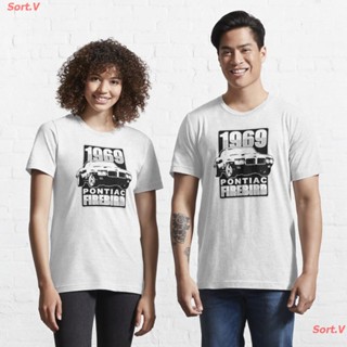 เสื้อคู่ เสื้อคนอ้วนผญ CAR 1969 Pontiac Firebird Essential T-Shirt เสื้อยืดพิมพ์ลาย เสื้อยืดโลโก้รถ