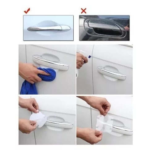 (พร้อมส่ง) ขายดี ฟิล์มสติกเกอร์ ป้องกันรอยขีดข่วน สําหรับติดมือจับประตูรถยนต์ 4 ชิ้น - รูปที่ 6