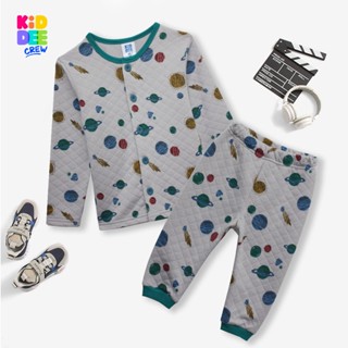 KiddeeCrew ชุดนอนเด็กสีเทาลายอวกาศ Space Gray Baby Pajamas เหมาะสำหรับอายุ 1-14 ปี