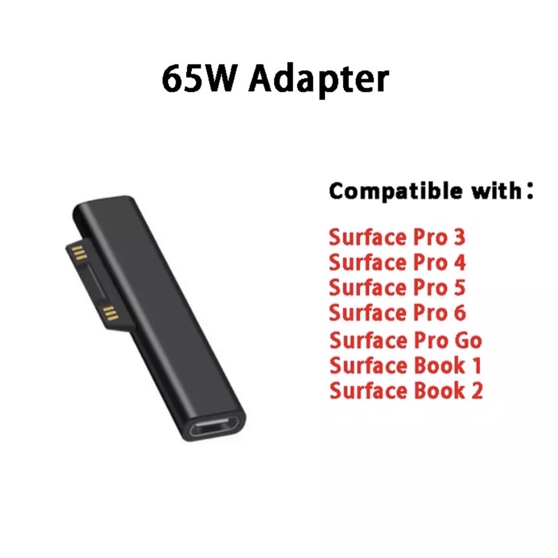 102W USB Type C PD Fast Charging Plug Converter For Microsoft Surface Pro 8 7 6 5 4 3 USB-C อะแดปเตอร์Surface Book1 2 3 ราคา ถูกที่สุด ดีลบีเคเค แกลเลอรีภาพที่ 2
